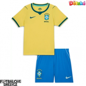 Brazílie Dětské Domácí dres komplet MS 2026 Krátký Rukáv (+ trenýrky)